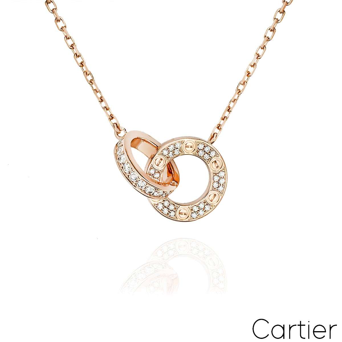 Cartier Rose Gold Pave Diamond Love Pendant B7224528 Cartier Rose Gold Pave Diamond Love Pendant B7224528